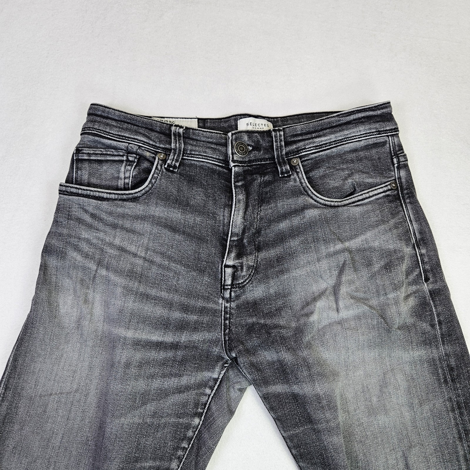 Selected Organic Cotton Jean Mens 30x28 Toby Slim Tapered Leg Black Gray Denmark — image 3 of 8